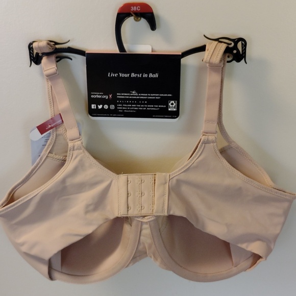Bali Cream Full Coverage Bra with Underwire Support - Picture 2 of 4